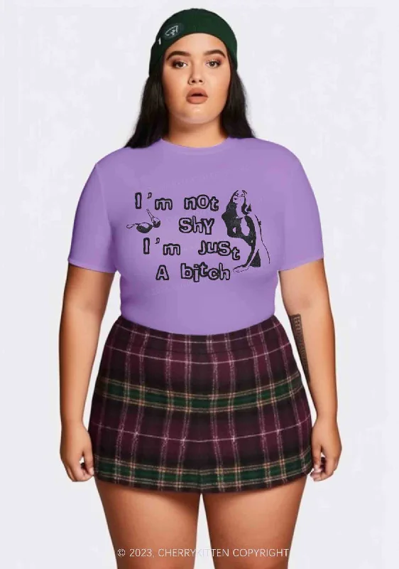 Curvy I'm Just A Bxxch Y2K Baby Tee Cherrykitten