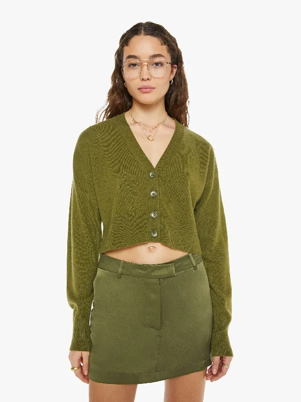 SABLYN Adele Cropped V-Neck Cardigan - Olive