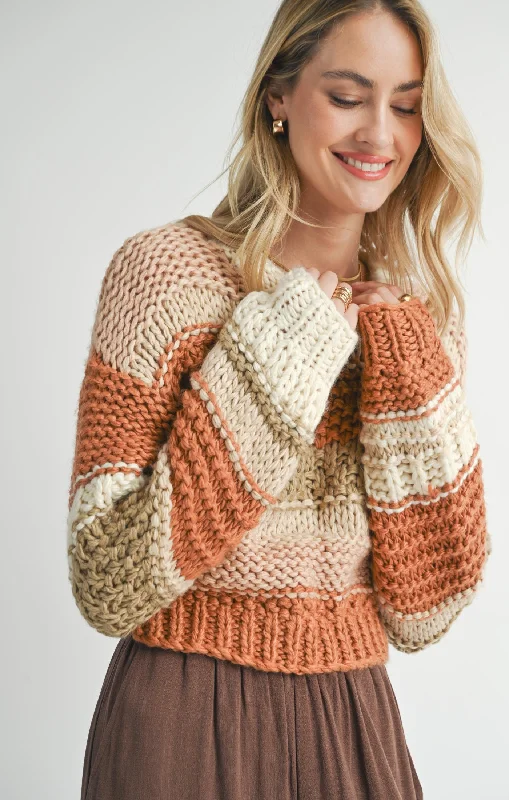 Sadie & Sage, Butter Pecan Chunky Sweater