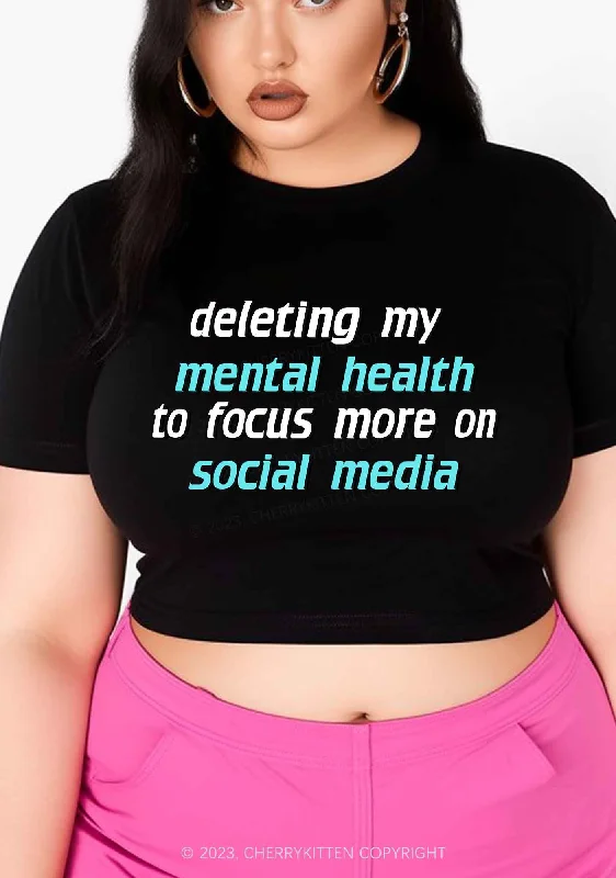 Curvy Deleting My Mental Health Y2K Baby Tee Cherrykitten