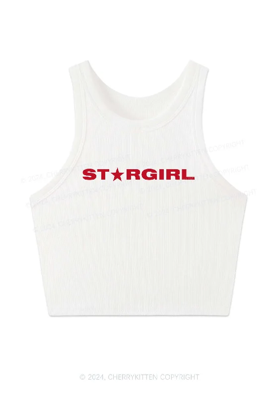 Red Stargirl Y2K Crop Tank Top Cherrykitten