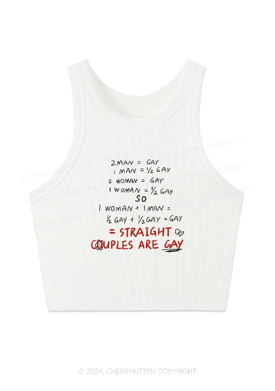 Straight Couples Are Gay Y2K Crop Tank Top Cherrykitten