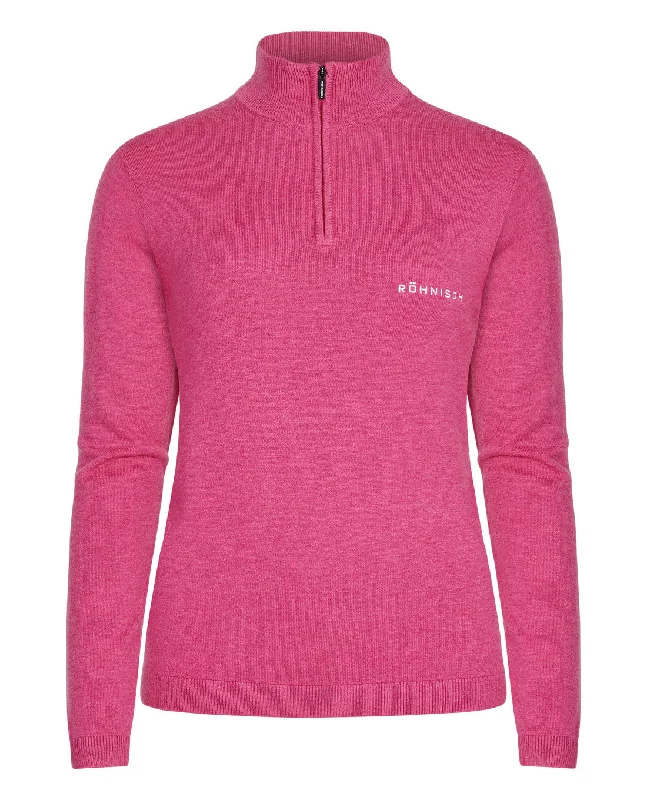 ROHNISCH Kora Knitted Half Zip Carmine Rose