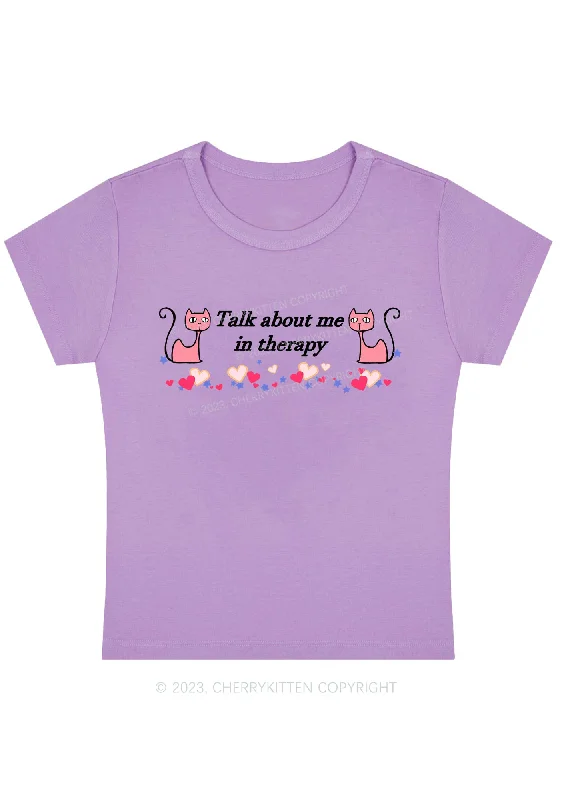 Talk About Me Pink Cats Y2K Baby Tee Cherrykitten