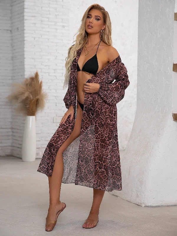 Leopard Chiffon Kimono