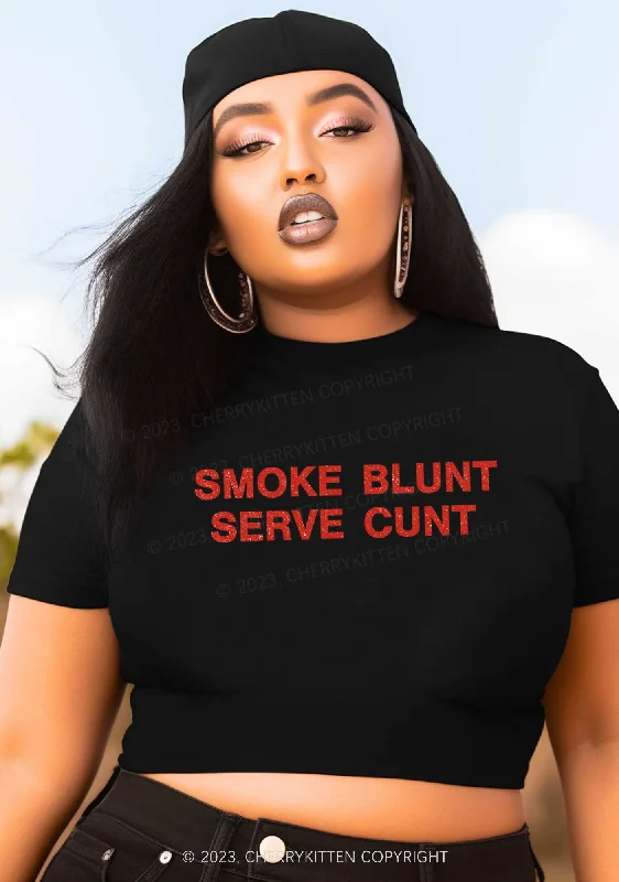 Curvy Smoke Blunt Y2K Baby Tee Cherrykitten