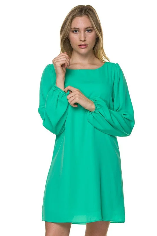 Long Bell Sleeve Shift Dress