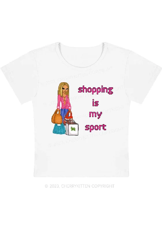 Shopping Is My Sport Y2K Baby Tee Cherrykitten