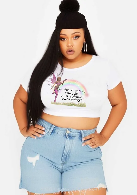 Curvy A Manic Episode Or A Spiritual Awakening Y2K Baby Tee Cherrykitten