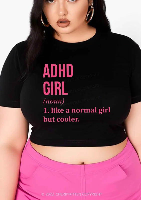 Curvy Definition ADHD Girl Y2K Baby Tee Cherrykitten