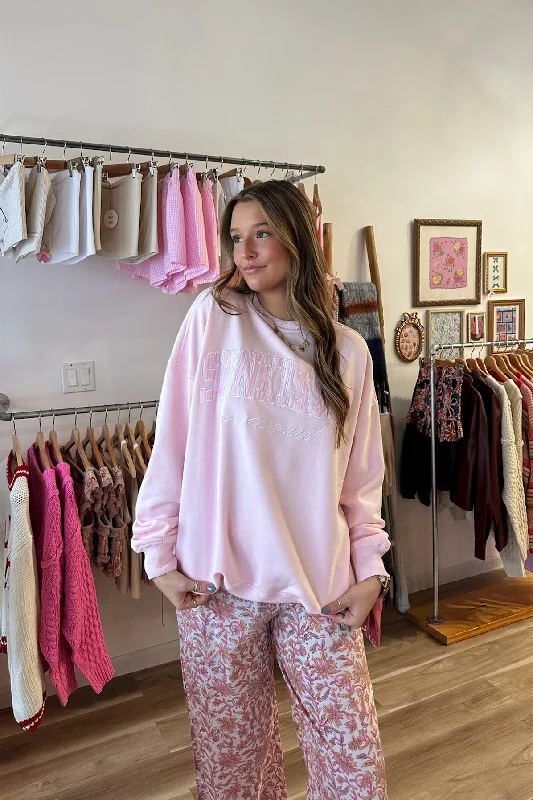 Sunkissed Striped Sweatshirt in Pink