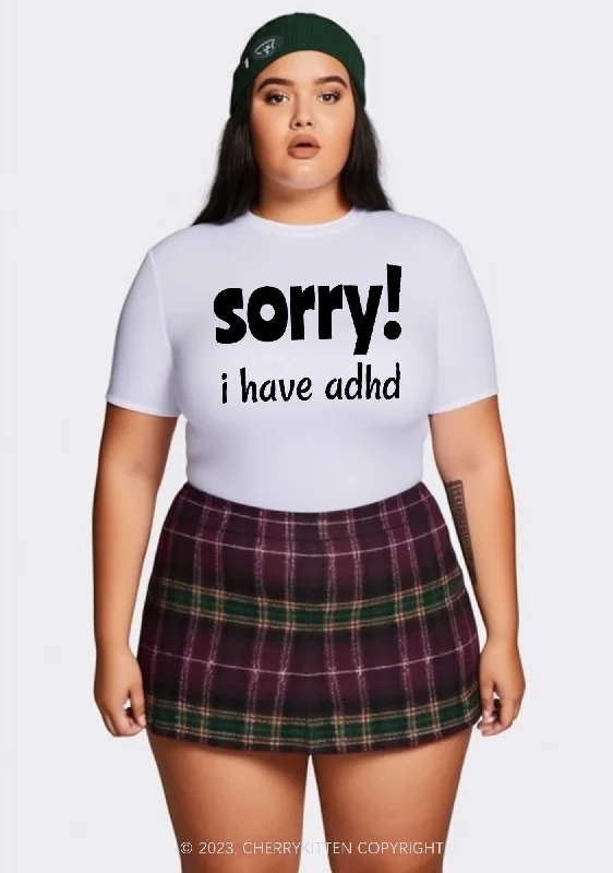 Curvy Sorry I Have ADHD Y2K Baby Tee Cherrykitten