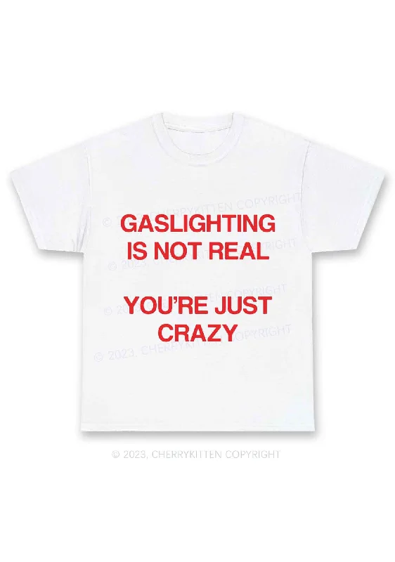 Gaslighting Not Real Y2K Chunky Shirt Cherrykitten