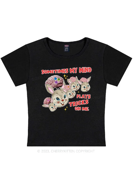 My Mind Tricks Me Y2K Baby Tee Cherrykitten