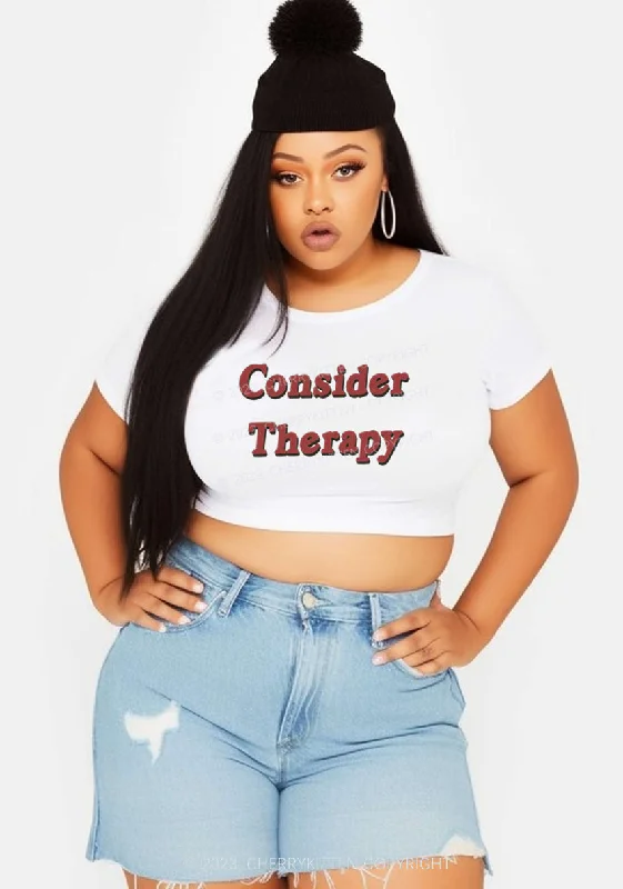 Curvy Consider Therapy Y2K Baby Tee Cherrykitten