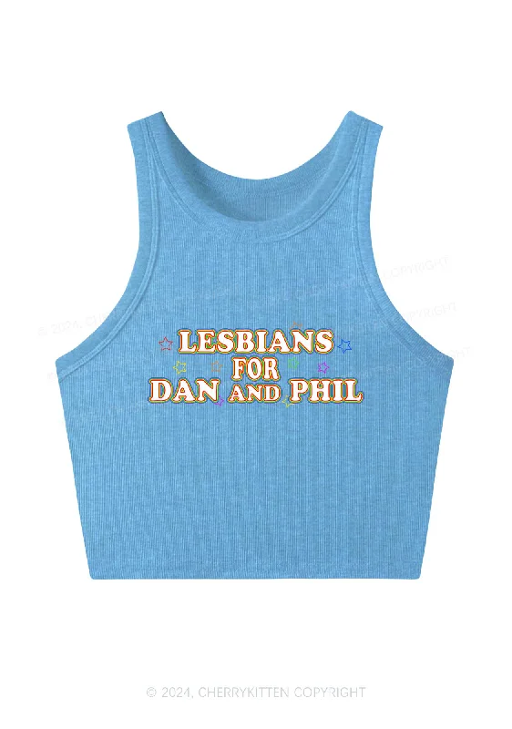 Lesbians For Dan Y2K Crop Tank Top Cherrykitten