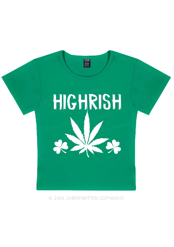 Highrish St Patricks Y2K Baby Tee Cherrykitten