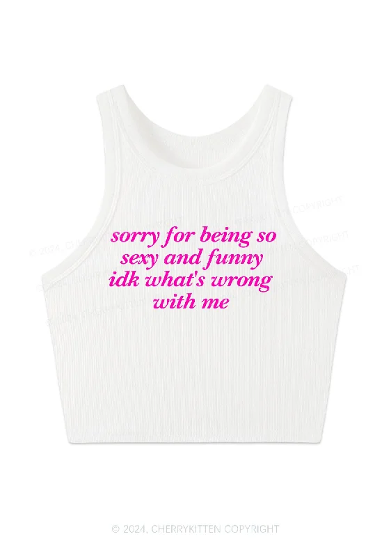 Sorry For Being So Funny Y2K Crop Tank Top Cherrykitten