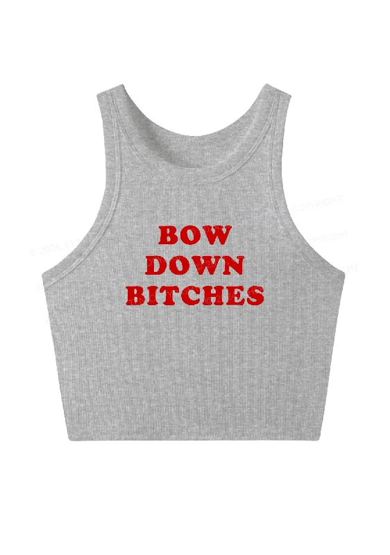 Bow Down Bxxches Y2K Crop Tank Top Cherrykitten