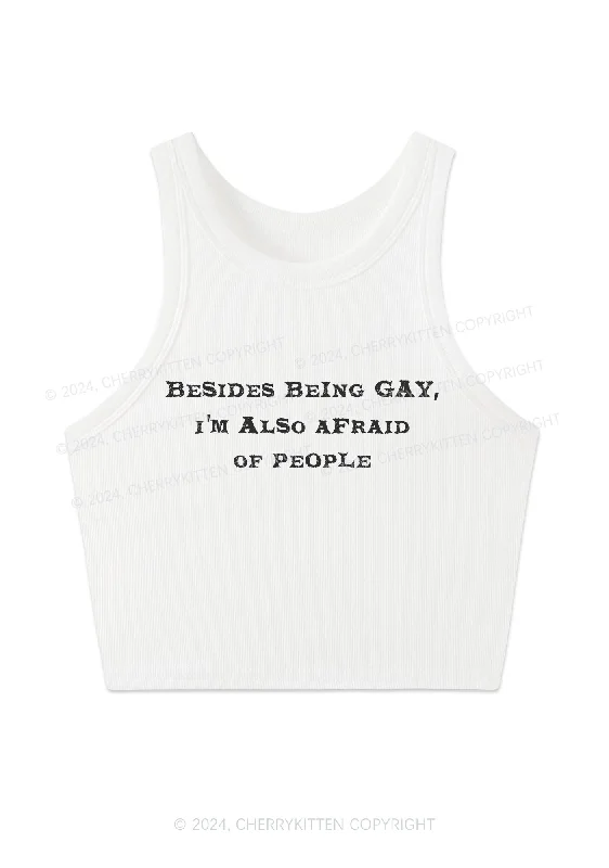 Besides Being Gay Y2K Crop Tank Top Cherrykitten