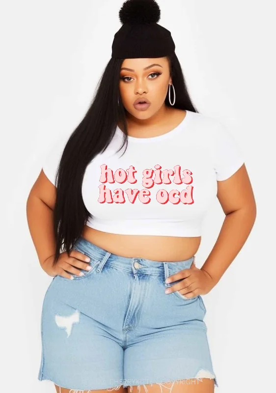 Curvy Hot Girls Have OCD Y2K Baby Tee Cherrykitten