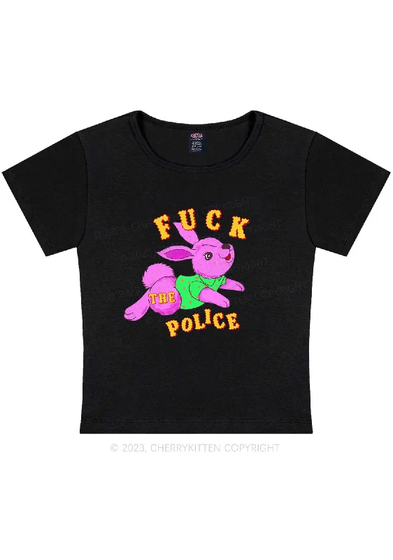 Fxxk The Police Bunny Y2K Baby Tee Cherrykitten