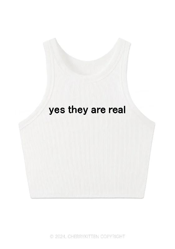 Yes They're Real Y2K Crop Tank Top Cherrykitten