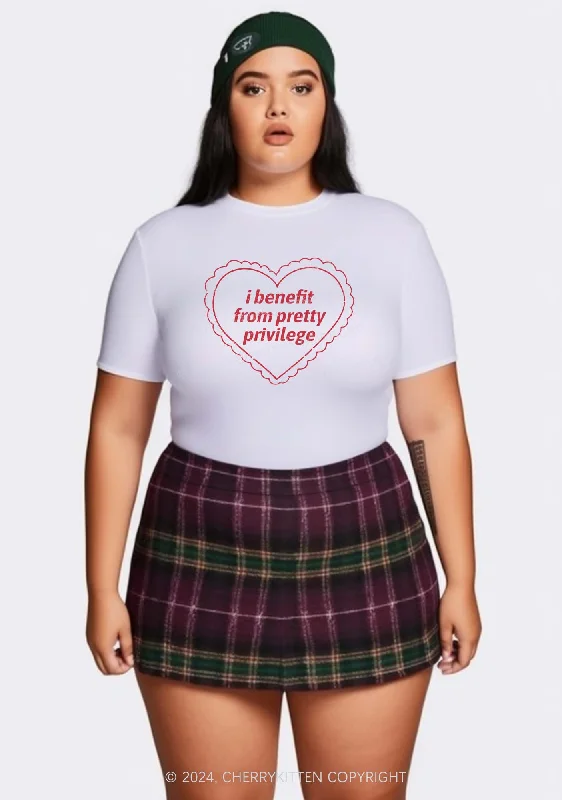 Curvy Pretty Privilege Y2K Baby Tee Cherrykitten