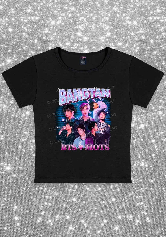 Bangtan Love Mots Kpop Y2K Baby Tee Cherrykitten