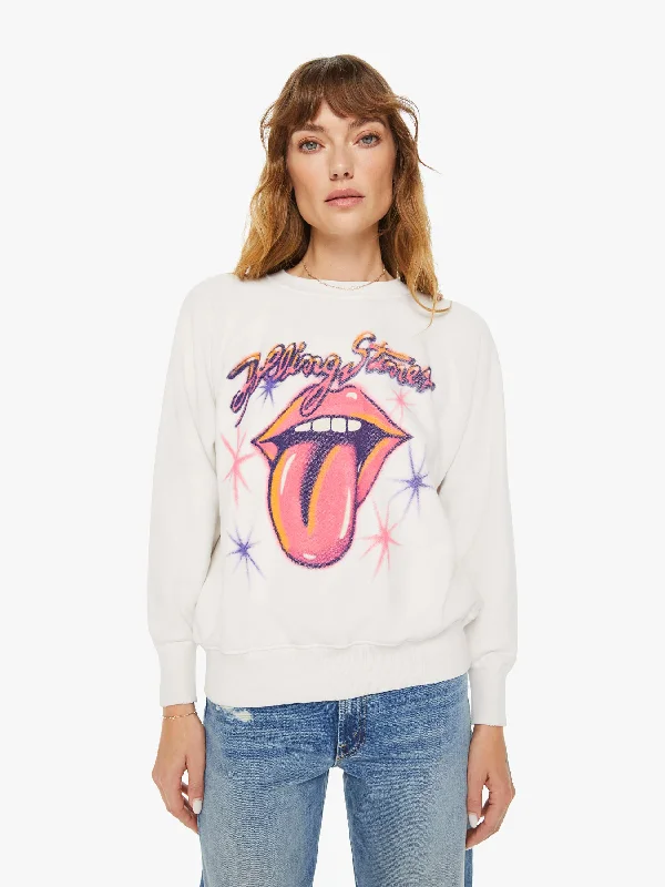 MadeWorn Rolling Stones Airbrush Shrunken Sweatshirt - Vintage White