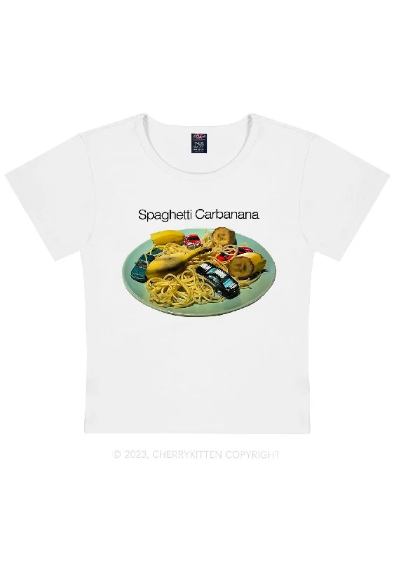 Spaghetti Carbanana Y2K Baby Tee Cherrykitten