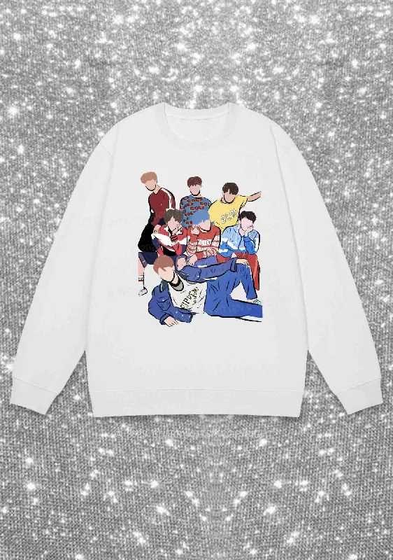 Bangtan Group Kpop Y2K Sweatshirt Cherrykitten