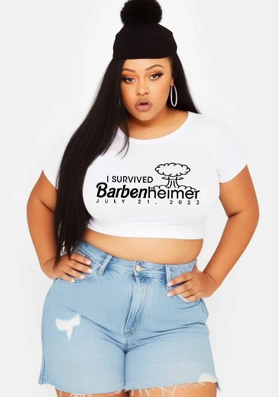 Curvy I Survived Barbenheimer Y2K Baby Tee Cherrykitten