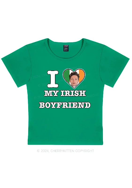 Custom Irish Boyfriend Photo St Patricks Y2K Baby Tee Cherrykitten