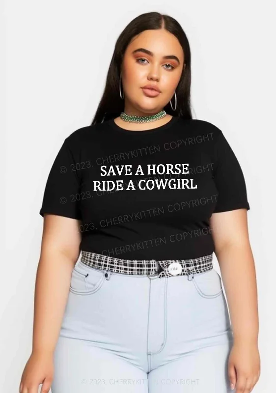 Curvy Save A Horse Ride A Cowgirl Y2K Baby Tee Cherrykitten