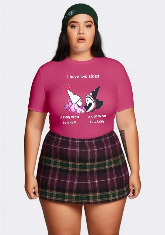 Curvy I Have Two Sides Y2K Baby Tee Cherrykitten