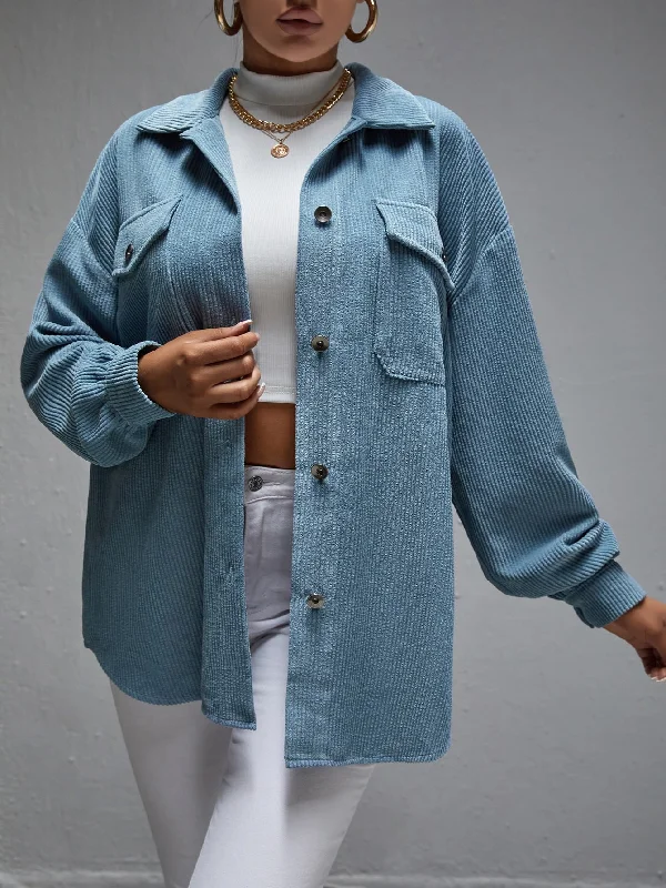 Casual Plain Button Front Long Sleeve Collar Short Women Coat