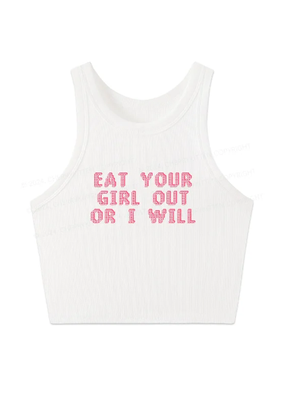 Eat Your Girl Out Y2K Crop Tank Top Cherrykitten