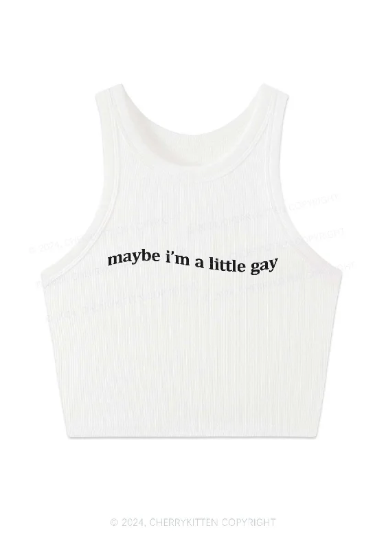 Maybe I'm A Little Gay Y2K Crop Tank Top Cherrykitten