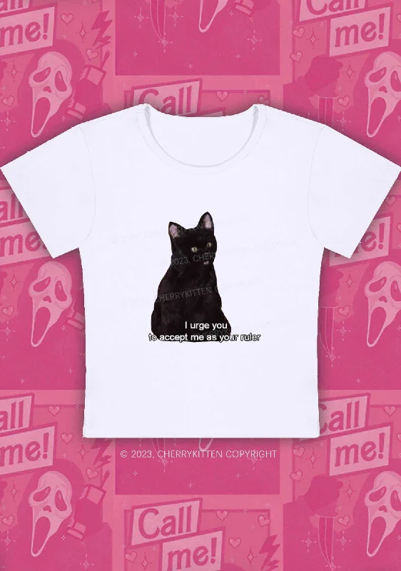 I Urge You To Accept Me As Your Ruler Halloween Y2K Baby Tee Cherrykitten