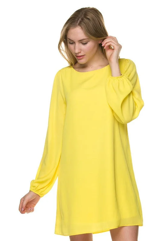 Long Bell Sleeve Shift Dress