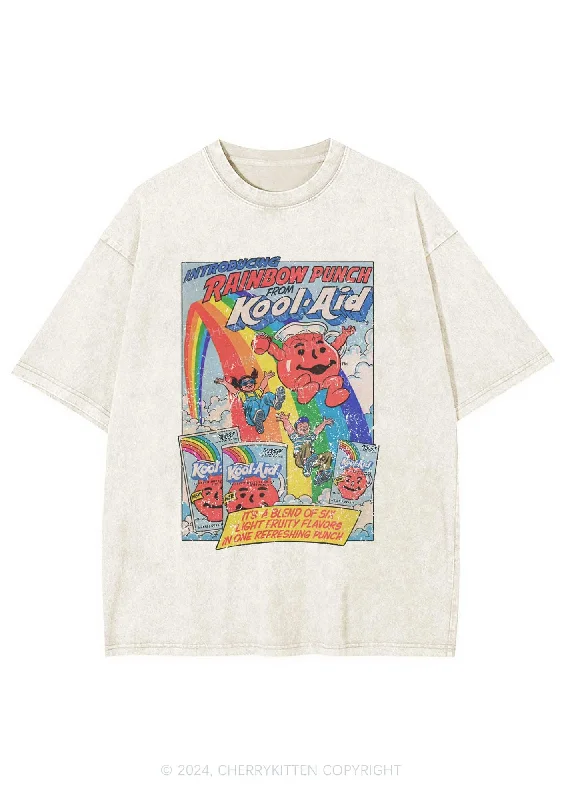 Rainbow Punch Y2K Washed Tee Cherrykitten