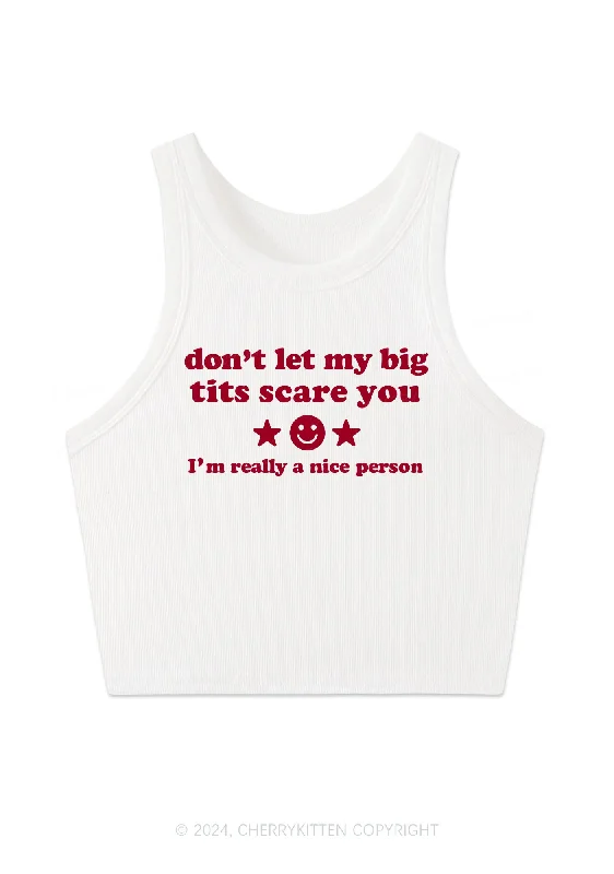 Don't Let My Big Txts Scare You Y2K Crop Tank Top Cherrykitten