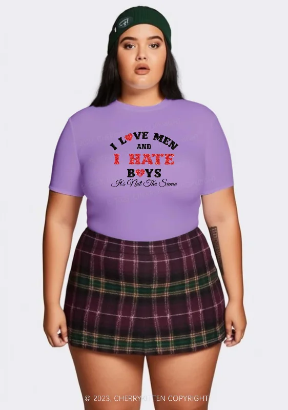 Curvy I Hate Boys Y2K Baby Tee Cherrykitten