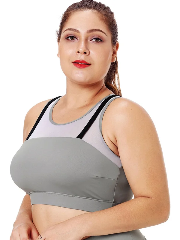 OEM ODM Round Neck Criss-Cross Sleeveless Grey Plus Size Tops