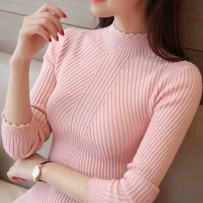 Oem  Fall Clothes Design Women Blouse Ladies Custom Knitted Woman Sweater