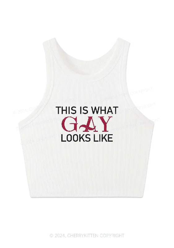 This Is What Gay Looks Like Y2K Crop Tank Top Cherrykitten