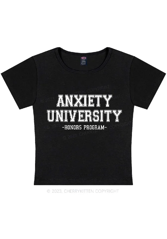 Anxiety University Honors Program Y2K Baby Tee Cherrykitten