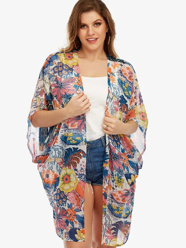 OEM ODM Floral Print Half Sleeve Oversized Tops