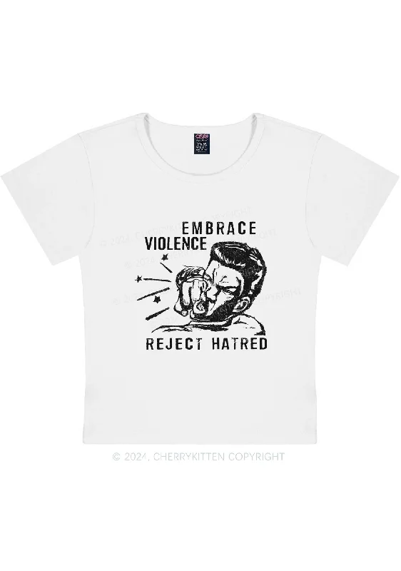 Embrace Violence Y2K Baby Tee Cherrykitten